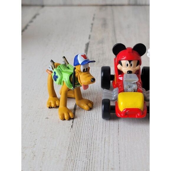 Disney Mickey Mouse Pluto mechanic car race set toy figure - Picture 4 of 11